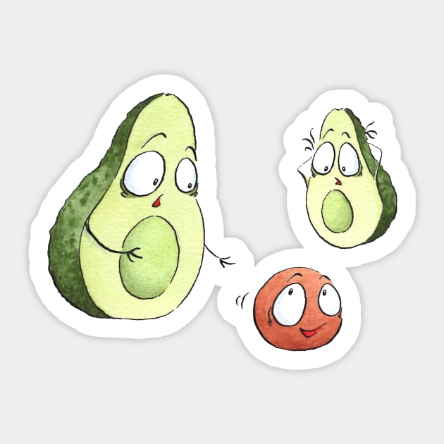Avocados Sticker by Alyona Shilina